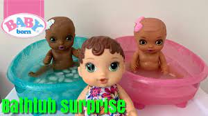 Baby born 43cm sister & brother styling heads baby born surprise. Abby New Baby Born Surprise Bathtub Surprise Youtube