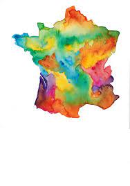 Certains fonds de carte peuvent être volumineux lors de l'enregistrement ou de l'affichage, nous avons en effet quelques cartes muettes avec le maillage communal complet. Aquarelle Carte De France Dessin France Carte Paris Carte De France