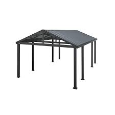 Carport central promises to match your identical carport/building price for the same style roof, same dimensions, same certification, same door & window sizes, and. Arrow Grey Metal Carport In The Carports Department At Lowes Com
