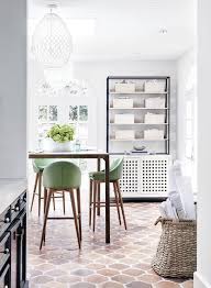 Saltillo tile is an unglazed clay floor tile made in saltillo, coahuila, mexico. Modern Office With Saltillo Tile And Green Leather Bar Stools By Tracy Hardenburg Designs Spanish Home Decor Living Room Tiles Saltillo Tile Living Room