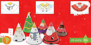 También en facebook es navidad. Modelos De Papel Conos Con Personajes De Navidad