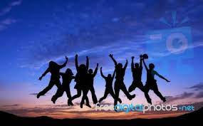 Check spelling or type a new query. Crowd Of Friends Jumping On Blue Sky Background Stock Photo Royalty Free Image Id 100200659