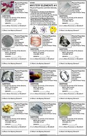 Worksheet Mystery Elements And Their Density Version 1 Teaching Chemistry Science Education Chemistry Classroom