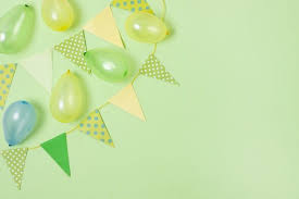 Birthday Decoration On Green Background Free Photo Freepik Freephoto Background Birthday In 2020 Green Backgrounds Birthday Background Birthday Decorations