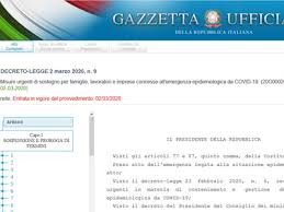 Approvato un decreto legge che introduce ulteriori disposizioni urgenti in materia di in considerazione dell'evolversi della situazione epidemiologica, il decreto dispone la prosecuzione, fino. Nuovo Decreto Legge Su Emergenza Coronavirus Sulla Gazzetta Ufficiale Del 2 Marzo 2020