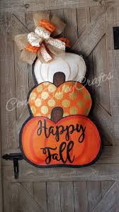 Pumpkin Stack Burlap Door Hanger Orange White And Gold Etsy Painted Burlap Door Hangers Stacked Pumpkins Burlap Door Hanger