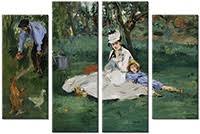 'the monet family in their garden at argenteuil' was created in 1874 by edouard manet in impressionism style. Canvas Print The Monet Family In Their Garden Of Argenteuil Edouard Manet Printed Image