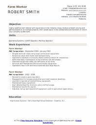 Farm Worker Resume Samples Qwikresume