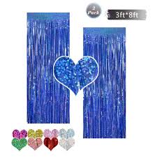 Zeker meteor shower rain lights christmas led decoration falling. Metallic Tinsel Foil Fringe Curtain Backdrop 2 Packs 3ftx8ft Laser Party Backdrop Curtain Cylmfc Rain Curtain For Birthday Party Decorations Photo Booth Backdrop Christmas Halloween Rose Red Party Supplies Toys Games One Acleaning Com