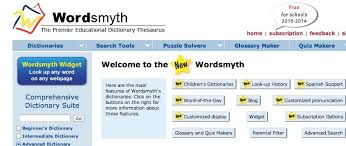 Dictionary And Thesaurus Grades K 12 Wordsmyth Is My Favorite Dictionary Tool Online Es Sentence Examples English Dictionaries Vocabulary Centers