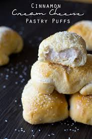 These easy, homemade biscuits are soft, fluffy, made completely from scratch and can be on your table in about 15 minutes! Cinnamon Cream Cheese Pastry Puffs Easy 5 Ingredient Brunch Recipe