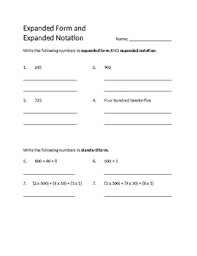 3rd Grade Expanded Form Worksheet By Mrs R 4th Tpt