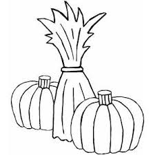 Ear corn coloring page sun pages. Cornstalk And Two Pumpkins Coloring Page