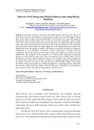 Masa dewasa awal yang terbagi. Subjective Well Being Pada Wanita Dewasa Awal Yang Belum Menikah