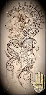 Black and grey mandala chest tattoo pointillism lotus flower yoga inspires tattoo feminine mandala chest tattoo chest tattoos for women chest piece tattoos. Beautiful Lion Mandala And Lace Tattoo Idea Design Mendi Patterns And Filigree By Dzeraldas Kudrevicius Atlantic Lace Tattoo Design Lace Tattoo Lion Mandala