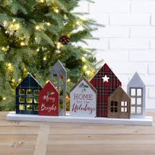 I forgot to mention that i also painted the dowel stick. Glitzhome Metal Wooden Christmas House Table Decoration 20 In King Soopers