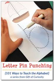 Montessori Inspired Letter Pin Punching Pages 101 Ways To Teach The Alphabet Teaching The Alphabet Montessori Activities Montessori Lessons