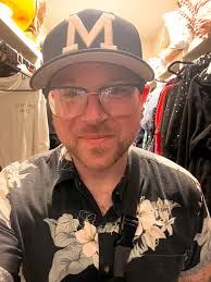 I do a lot of small portrait cards. I love stalking my friends facebook  photos looking for an appropriate image to use. This one is my mate Tony  who does some dj