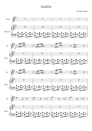 Notenpapier druckvorlage notenpapier kostenlos selbst ausdrucken file type =.pdf credit to. Amelie Sheet Music For Flute Piano Download Free In Pdf Or Midi Sheet Music Amelie Music