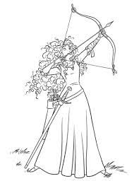 Merida Shoots For Her Own Hand Coloring Page Free Printable Coloring Pages Colorear Princesas Princesa Para Pintar Colorear Disney