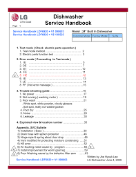Figure it out using diagnostic mode. Dishwasher Service Handbook Manualzz