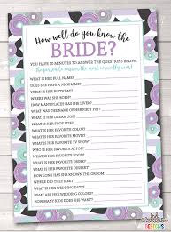 Aug 09, 2016 · how well do you know the bride game answer sheet. Purple Floral How Well Do You Know The Bride Printable Bridal Shower G Erin Bradley Ink Obsession Designs