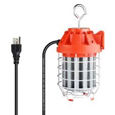 Dephen 60w Led Temporary Work Light 5000k 7800lm Outdoor Corded Portable Work Light Fixture With Outlet And Hook For Work Lights Temporary Work Light Fixtures