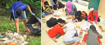 Contoh bina ayat gotong royong di sekolah. Mahasiswa Ukm Bergotong Royong Membersih Sebuah Kampung Ukm News Portal