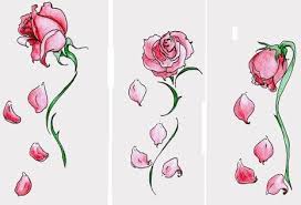One commonly tried design is to show the rose tattoo with falling petals just like this. Wilted Rose Tattoo Google Search Rose Petals Falling Roses Drawing Rose Tattoo Design