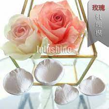lulushino fondant flower double sided pattern die large rose petals silicone mold fondant simulation flower rose petals fondant flowers fondant silicone molds