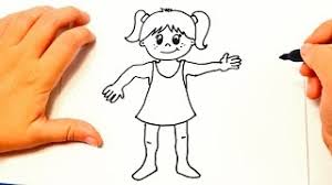 Infantil para colorear vector historia escena con un par de niños. Como Dibujar Una Nina Paso A Paso Dibujo Facil De Nina Youtube