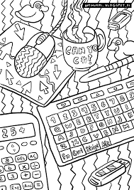 Ehkä heitäkin pitäisi rohkaista väreillä juttelemaan toisilleen. In Front Of The Computer A Coloring Page Tietokoneen Aarella Varityskuva