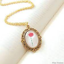 Red Carnation Necklace Alpha Chi Omega With Images Alpha Chi Omega Jewelry Red Flower Necklace Red Carnation