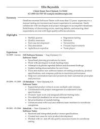 Software Testing Resume Software Sample Resume Format Manual Testing