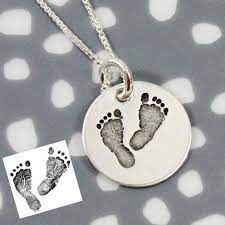 Actual Footprints Necklace New Mom Gift Stillbirth Necklace Remembrance Jewelry Memorial Jewelry Mother Footprint Jewelry Mom Jewelry Remembrance Jewelry
