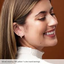 Stuller Accented Hoop Earrings 689136:102:P 14KR Stratford