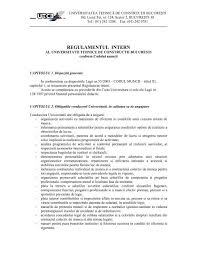 (2) prevederile din regulament respectă cerinţele impuse de codul muncii (legea nr. Regulament Intern Utcb Universitatea TehnicÄƒ De ConstrucÅ£ii