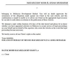 Hafarizam wan & aisha mubarak. Hafarizam Wan Aisha Mubarak Peguam Najib Lawan Wsj