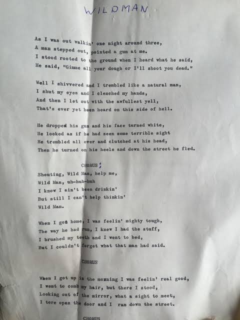 I recently found some lyrics my dad wrote when he was 20. This week, he  celebrates his 85th birthday, and I'm going to present him with an original  song I wrote using