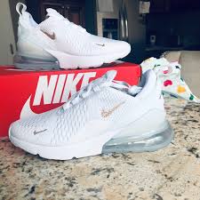 Swarovski Bling Nike Air Max 270 Shoes In Rose Gold Swarovski Crystals Nike Air Max Cute Sneakers Hype Shoes