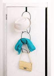 Amazon Com Black Metal Wire Wall Mounted Stackable Hanging Storage Over The Door Hat Rack Home Amp Kitchen Hanging Storage Metal Wire Hat Rack