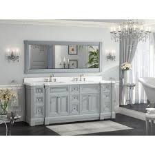 84 Inch Gray Finish Double Sink Bathroom Vanity Cabinet With Mirror Luxury Bathroom Sinks Double Sink Bathroom Vanity Bathroom Sink Vanity