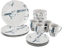 There are two finishes to choose from, i.e. American Atelier Marble 16 Piece Round Dinnerware Set 10 5x10 5 White Blue Buy Online At Best Price In Uae Amazon Ae