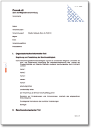 Ganz lieben dank dafür, liebe sabine! Protokoll Uber Eine Vereinsversammlung De Vorlage Download