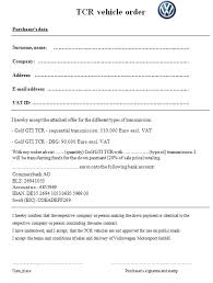 Vehicle Order Sample Template In 2020 Templates Business Template Order