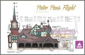 Disneyland Peter Pan S Flight Colorized Blueprint Disney Concept Art Disneyland Walt Disney Imagineering