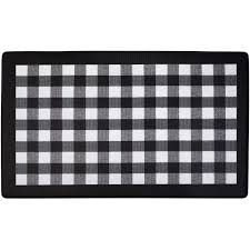 Home improvement reference related to black and white kitchen rugs. Buffalo Check Printed Anti Fatigue Kitchen Floor Rug Mat 18 X 30 Black White Home Garden Bridgewaydigital Rugs Carpets