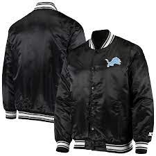 Fansedge is the ultimate source for officially licensed baseball jerseys and more, so get ready to cheer on your team this season with mlb apparel including jerseys, tees and hats. Men S Starter Black Detroit Lions Locker Room Satin Varsity Full Snap Jacket
