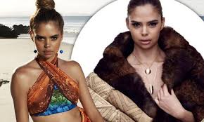 I was wondering where all the pictures were so i decided to put some up. Model Samantha Harris Rocks Possum Fur For Indigenous Fashion Week Daily Mail Online