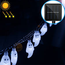 Ghost Shape 30 LEDs Outdoor Garden Waterproof Christmas Festival Decoration  Solar Lamp String (White)